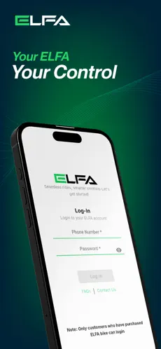 ELFA EV125 mobile app control bike statistics